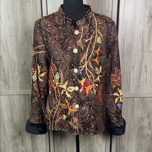 Vintage ALEX KIM Embroidered Tapestry Jacket Women's M